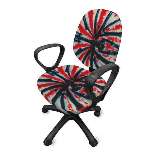 Black And Red Spider Tie Dye Print Office Chair Cover