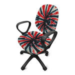 Black And Red Spider Tie Dye Print Office Chair Cover