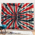 Black And Red Spider Tie Dye Print Pencil Pleat Curtains