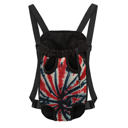 Black And Red Spider Tie Dye Print Pet Carrier Backpack