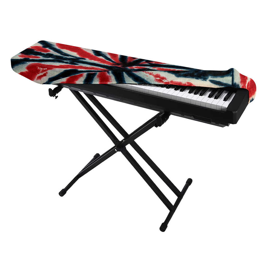 Black And Red Spider Tie Dye Print Piano Keyboard Cover