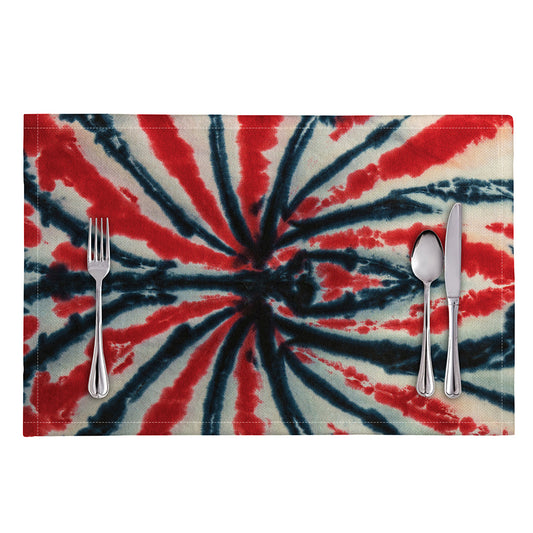 Black And Red Spider Tie Dye Print Placemat
