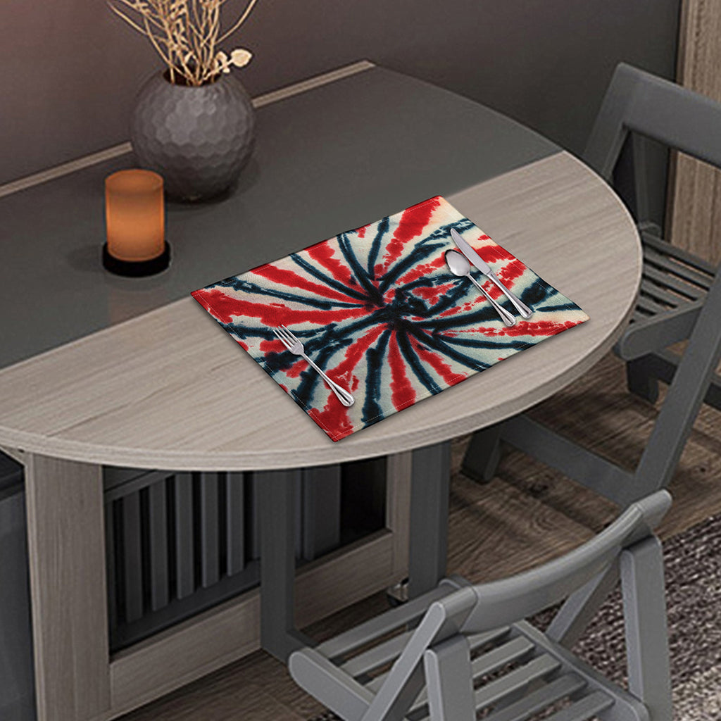 Black And Red Spider Tie Dye Print Placemat