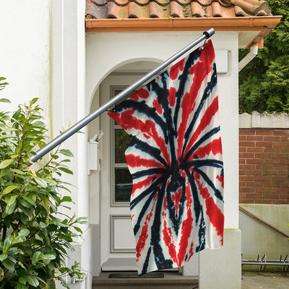Black And Red Spider Tie Dye Print Polyester Flag