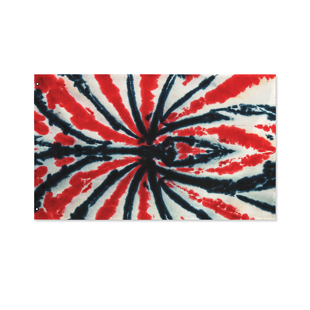 Black And Red Spider Tie Dye Print Polyester Flag