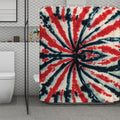Black And Red Spider Tie Dye Print Polyester Shower Curtain