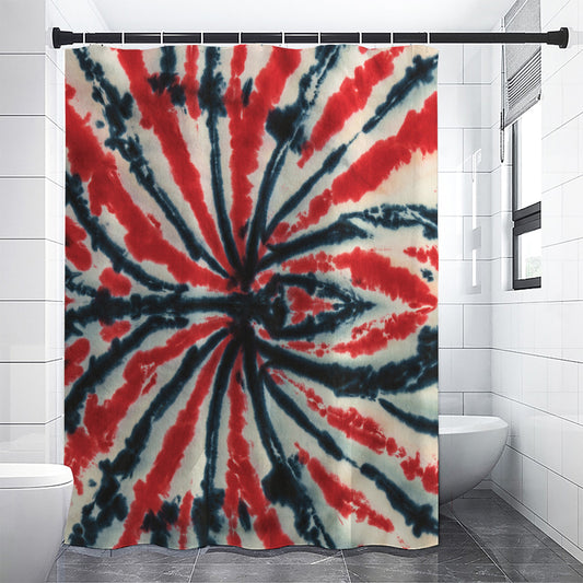 Black And Red Spider Tie Dye Print Premium Shower Curtain