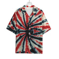 Black And Red Spider Tie Dye Print Rayon Hawaiian Shirt
