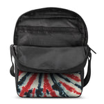 Black And Red Spider Tie Dye Print Rectangular Crossbody Bag