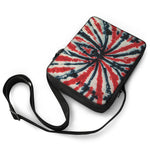 Black And Red Spider Tie Dye Print Rectangular Crossbody Bag