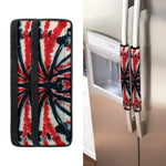 Black And Red Spider Tie Dye Print Refrigerator Handle Covers