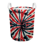 Black And Red Spider Tie Dye Print Round Laundry Basket