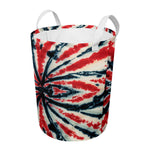 Black And Red Spider Tie Dye Print Round Laundry Basket