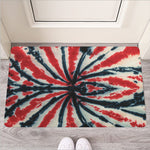 Black And Red Spider Tie Dye Print Rubber Doormat
