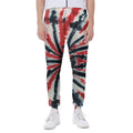 Black And Red Spider Tie Dye Print Joggers