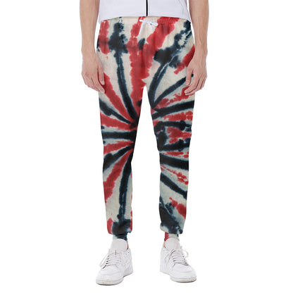 Black And Red Spider Tie Dye Print Scuba Joggers