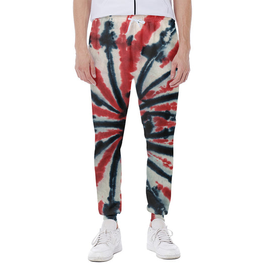 Black And Red Spider Tie Dye Print Scuba Joggers