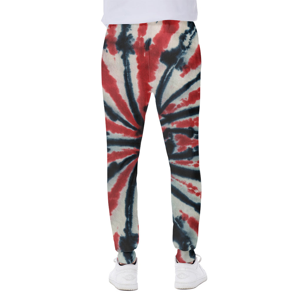 Black And Red Spider Tie Dye Print Scuba Joggers