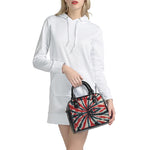 Black And Red Spider Tie Dye Print Shoulder Handbag