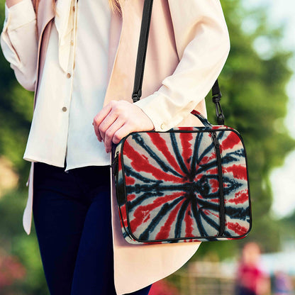 Black And Red Spider Tie Dye Print Shoulder Strap Bible Bag