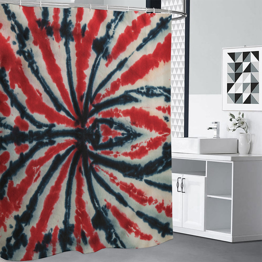 Black And Red Spider Tie Dye Print Shower Curtain