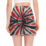 Black And Red Spider Tie Dye Print Side Slit Mini Skirt