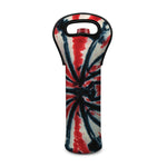 Black And Red Spider Tie Dye Print Single Neoprene Wine Tote