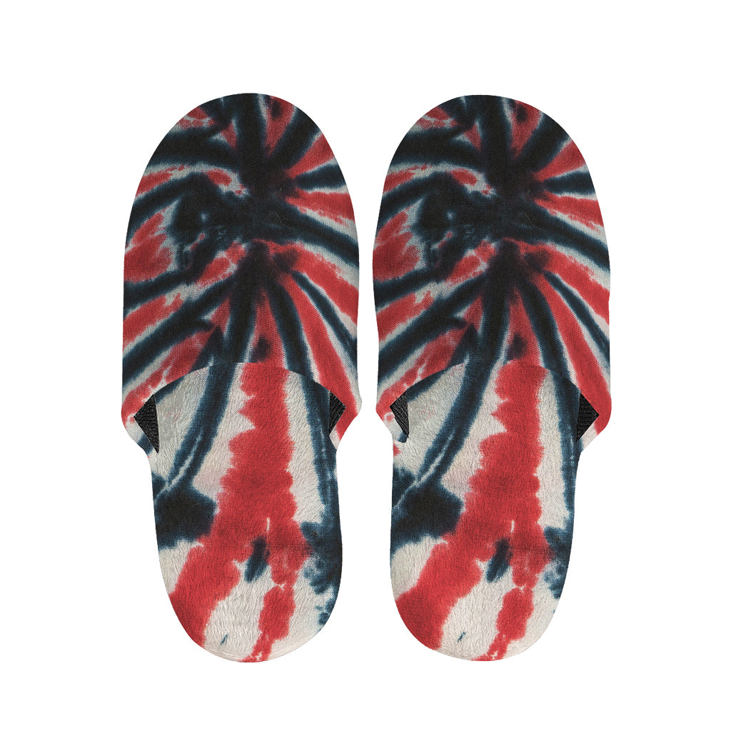 Black And Red Spider Tie Dye Print Slippers
