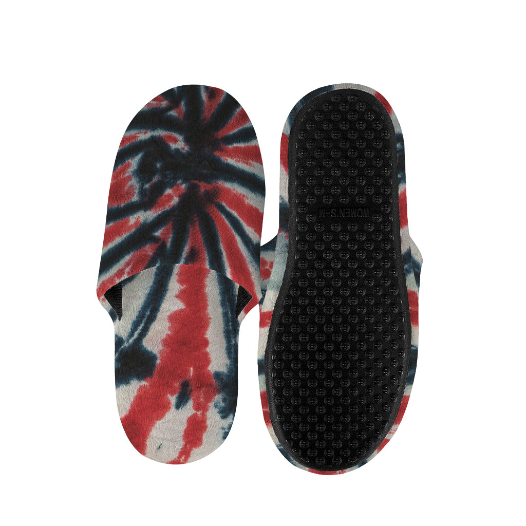 Black And Red Spider Tie Dye Print Slippers