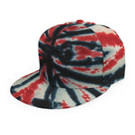 Black And Red Spider Tie Dye Print Snapback Cap