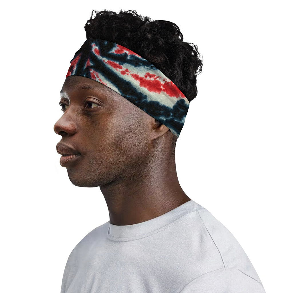 Black And Red Spider Tie Dye Print Sports Headband