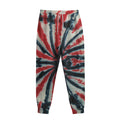 Black And Red Spider Tie Dye Print Sweatpants