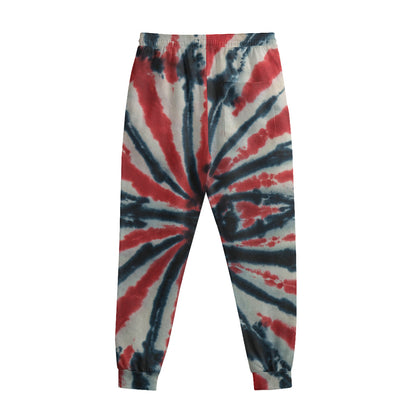 Black And Red Spider Tie Dye Print Sweatpants