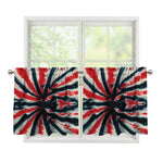 Black And Red Spider Tie Dye Print Tier Curtains