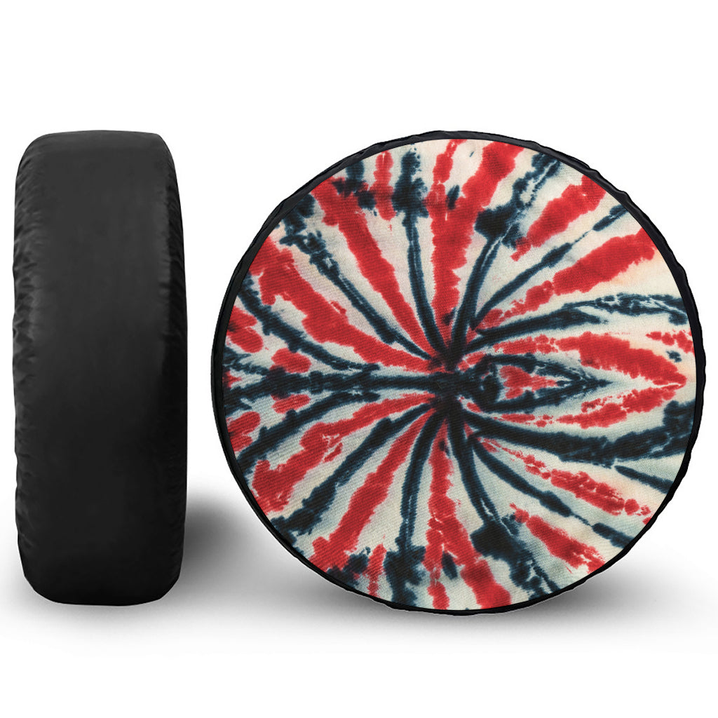 Black And Red Spider Tie Dye Print Tire Cover