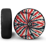 Black And Red Spider Tie Dye Print Tire Cover With Camera Hole