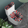 Black And Red Spider Tie Dye Print Toilet Lid And Tank Cover Set