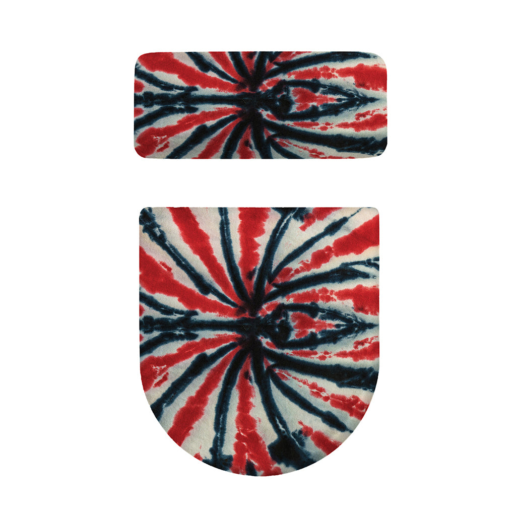 Black And Red Spider Tie Dye Print Toilet Lid And Tank Cover Set