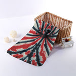 Black And Red Spider Tie Dye Print Towel