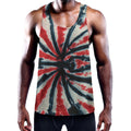 Black And Red Spider Tie Dye Print Men's Workout Tank Top