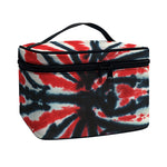 Black And Red Spider Tie Dye Print Travel Makeup Bag