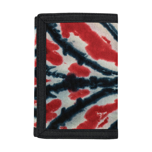 Black And Red Spider Tie Dye Print Trifold Wallet