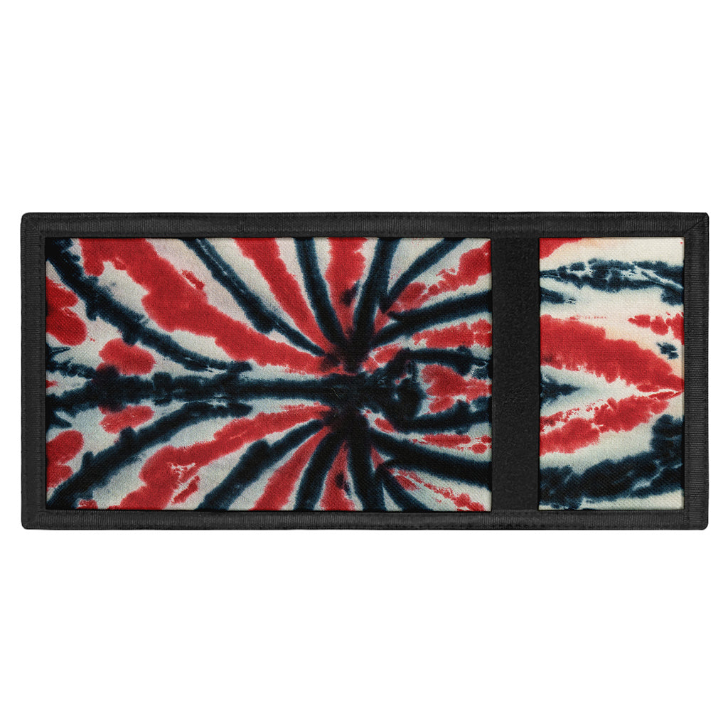 Black And Red Spider Tie Dye Print Trifold Wallet