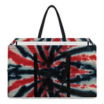 Black And Red Spider Tie Dye Print Utility Tote Bag