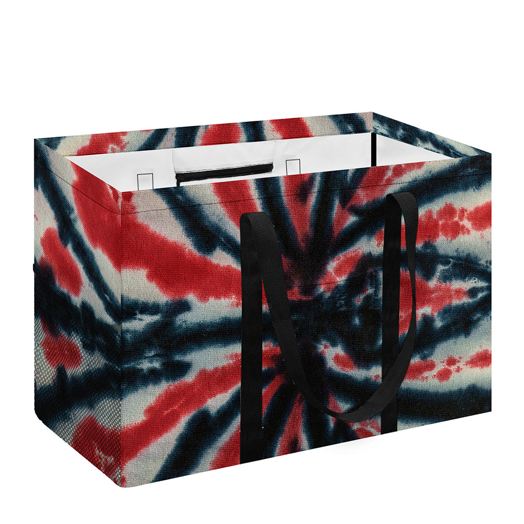 Black And Red Spider Tie Dye Print Utility Tote Bag