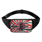 Black And Red Spider Tie Dye Print Waist Bag