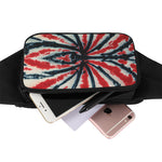 Black And Red Spider Tie Dye Print Waist Bag