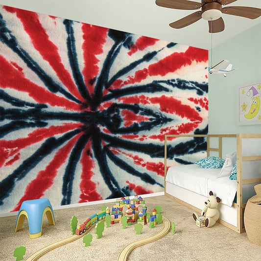 Black And Red Spider Tie Dye Print Wall Sticker