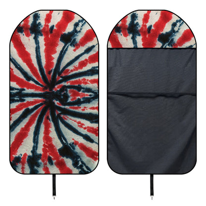 Black And Red Spider Tie Dye Print Waterproof Car Seat Cover