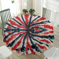 Black And Red Spider Tie Dye Print Waterproof Round Tablecloth